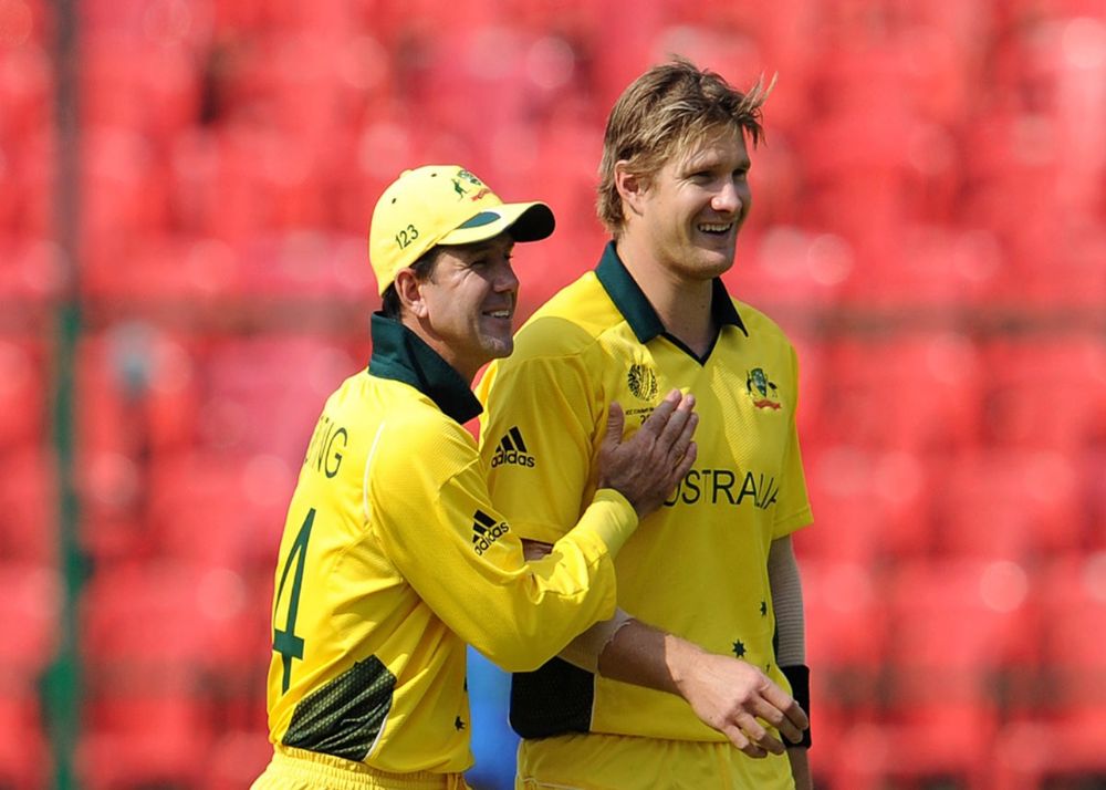 Ricky Ponting with Shane Watson