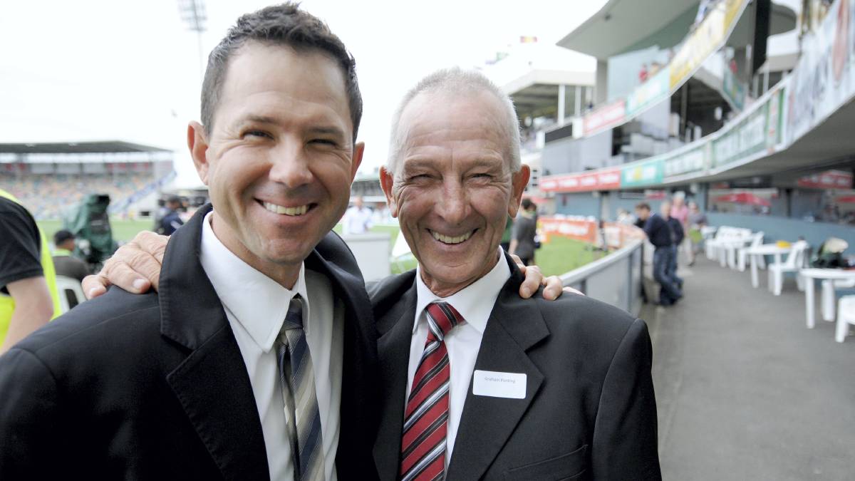 Ricky Ponting with his dad