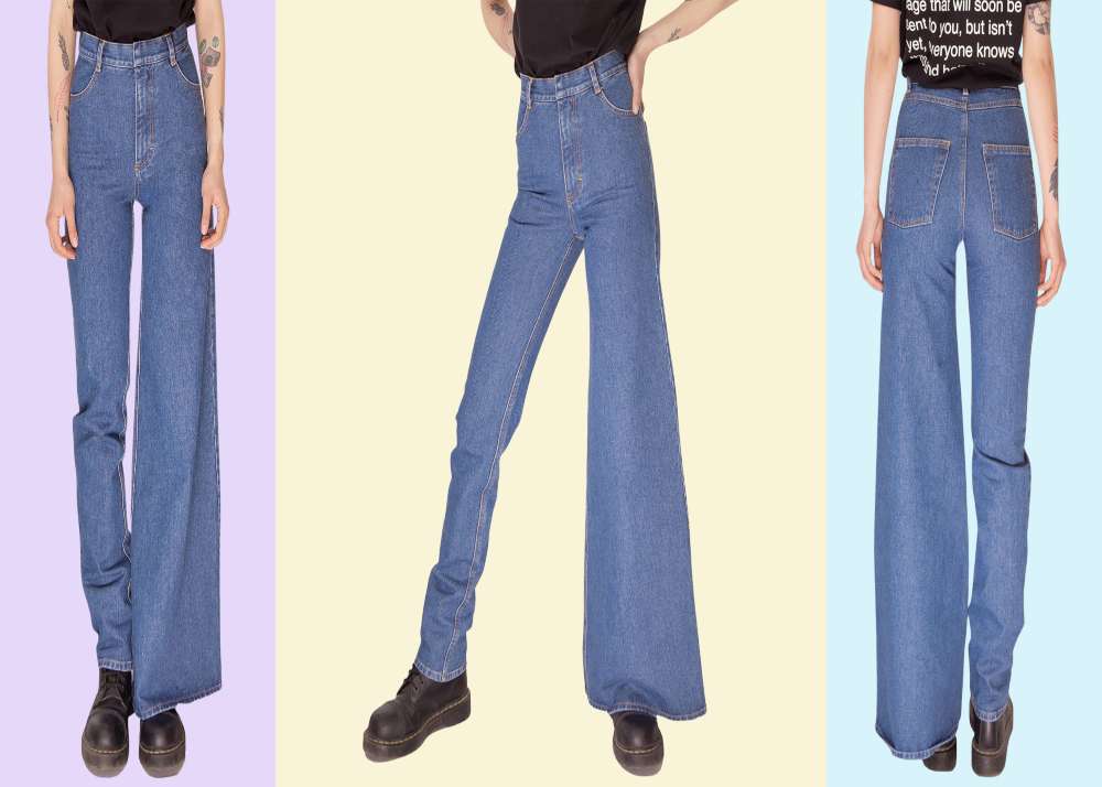 asymmetrical jeans