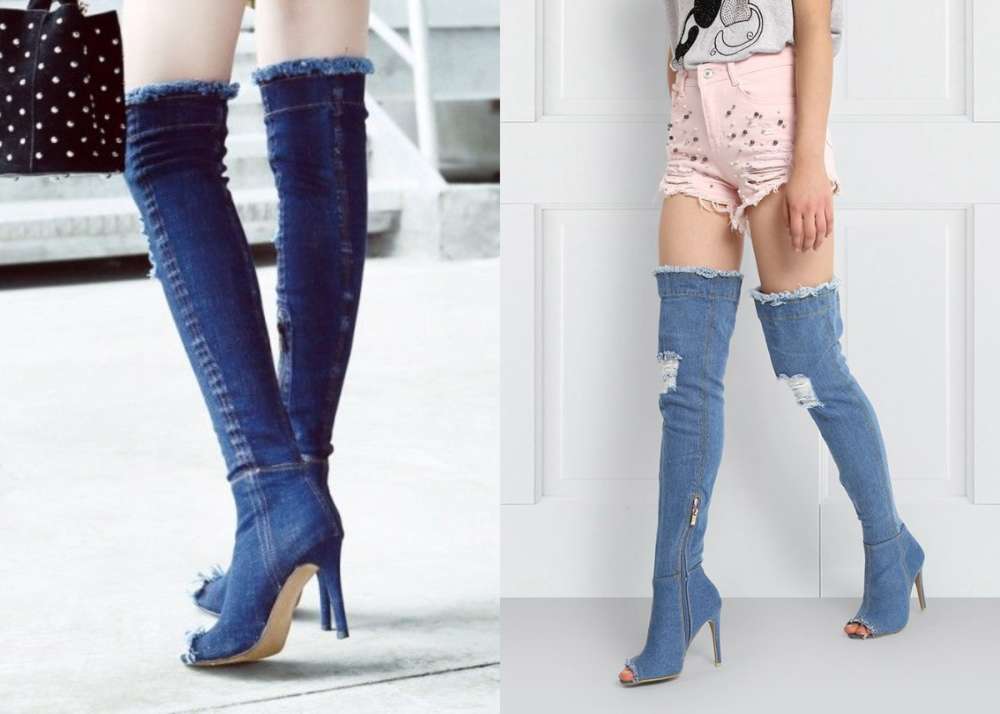 denim jeans boots