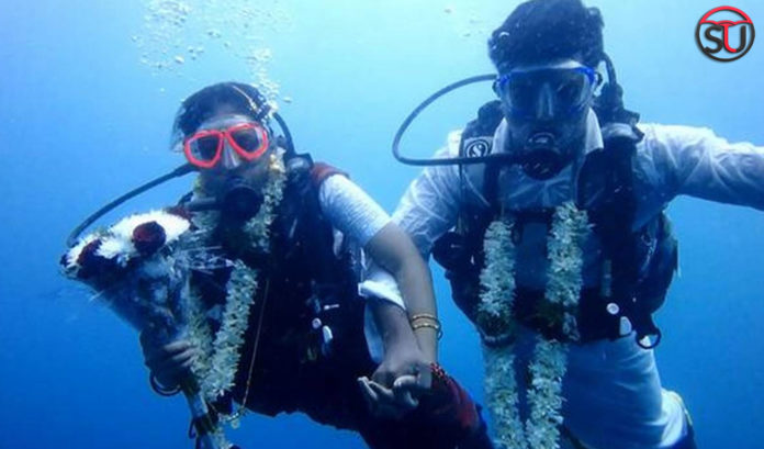 Chennai Couple's 60-Ft Underwater Wedding Ceremony Set New D-Day Goals