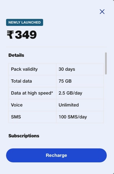 Jio Rs 349, Rs 899 prepaid recharge plans launched