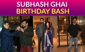 Salman Khan, Aishwarya Rai & Subhash Ghai at a Birthday Party