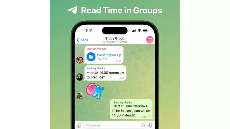 Telegram Read time in small Groups features