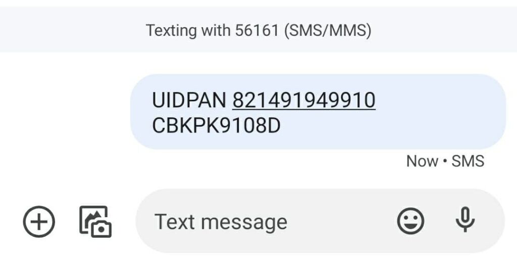 You can also link Aadhaar with PAN by sending an SMS