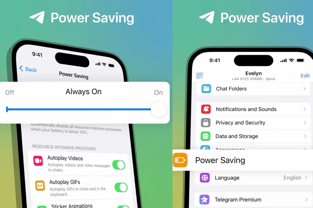 Telegram Power Saving Mode features