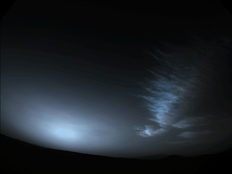 NASA Perseverance Rover click image of drifting clouds on Mars