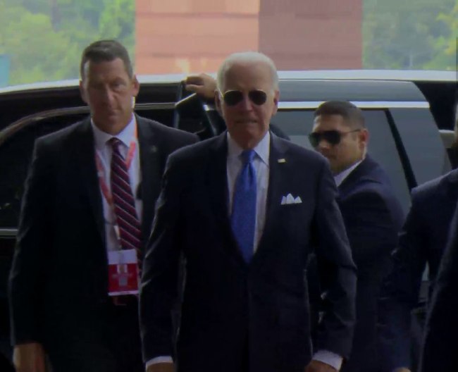US President Joe Biden arrives at India Pavilion 