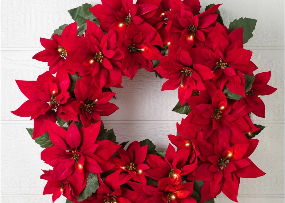 pointsettia christmas wreath